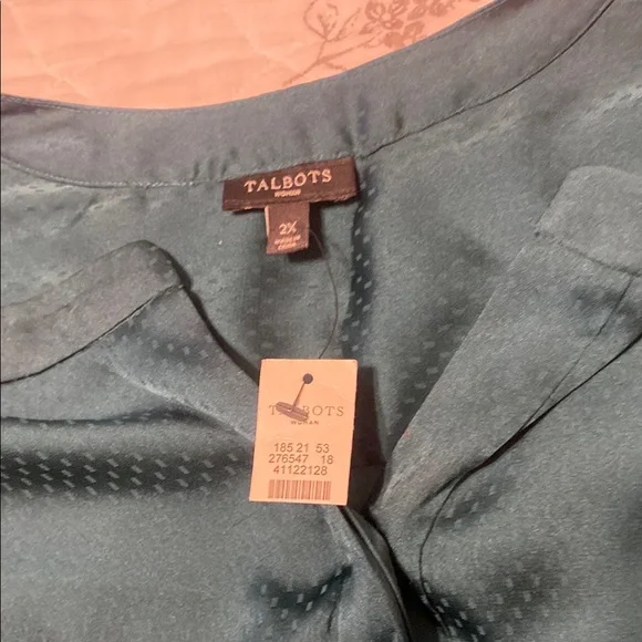 Talbots Teal Blouse for Women - Picture 2 of 3